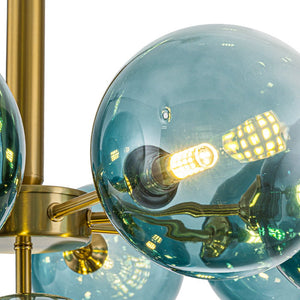 LightFixturesUSA - Cluster Gradual Blue Glass Bubble Tiered Chandelier - Chandelier - Blue Bubble (Exclusive Offer) - 