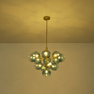 LightFixturesUSA - Cluster Gradual Blue Glass Bubble Tiered Chandelier - Chandelier - Blue Bubble (Exclusive Offer) - 