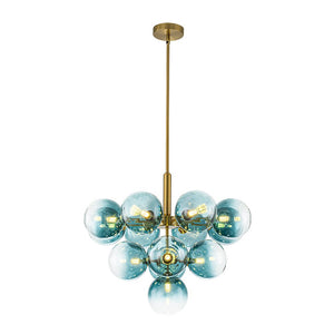 LightFixturesUSA - Cluster Gradual Blue Glass Bubble Tiered Chandelier - Chandelier - Blue Bubble (Exclusive Offer) - 