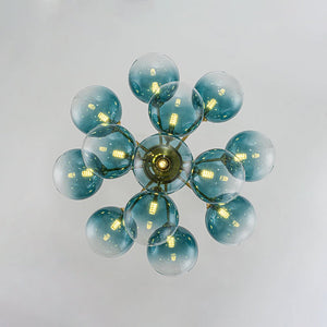 LightFixturesUSA - Cluster Gradual Blue Glass Bubble Tiered Chandelier - Chandelier - Blue Bubble (Exclusive Offer) - 