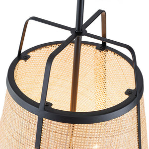 LightFixturesUSA - Coastal Woven Rattan Conical Lantern Pendant Light - Pendant Light - 16 in - 