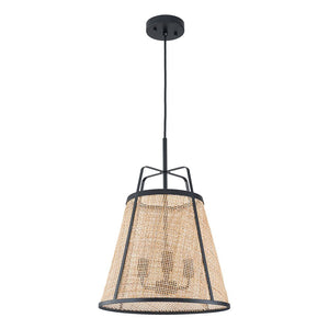 LightFixturesUSA - Coastal Woven Rattan Conical Lantern Pendant Light - Pendant Light - 16 in - 