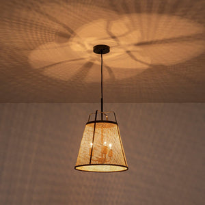 LightFixturesUSA - Coastal Woven Rattan Conical Lantern Pendant Light - Pendant Light - 16 in - 