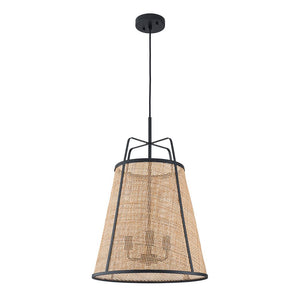 LightFixturesUSA - Coastal Woven Rattan Conical Lantern Pendant Light - Pendant Light - 16 in - 