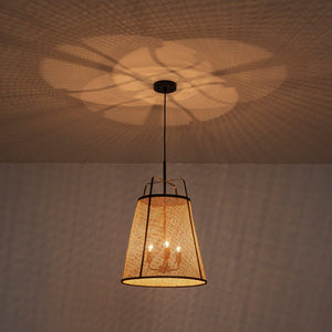 LightFixturesUSA - Coastal Woven Rattan Conical Lantern Pendant Light - Pendant Light - 16 in - 