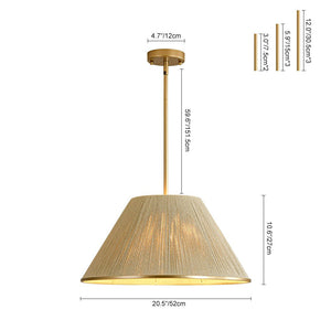 LightFixturesUSA - Conical Woven Thread Pendant Light - Chandelier - 1 - Light - 