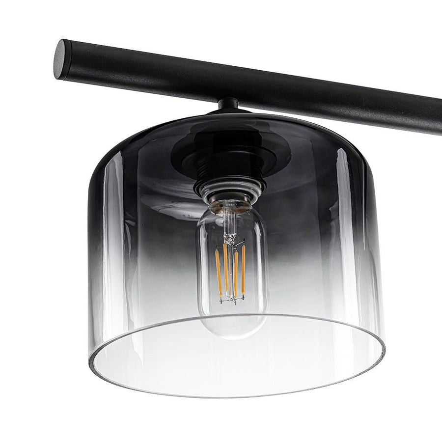 LightFixturesUSA - Contemporary 3 - Light Gradual Smoked Glass Island Chandelier - Chandelier - Black - 