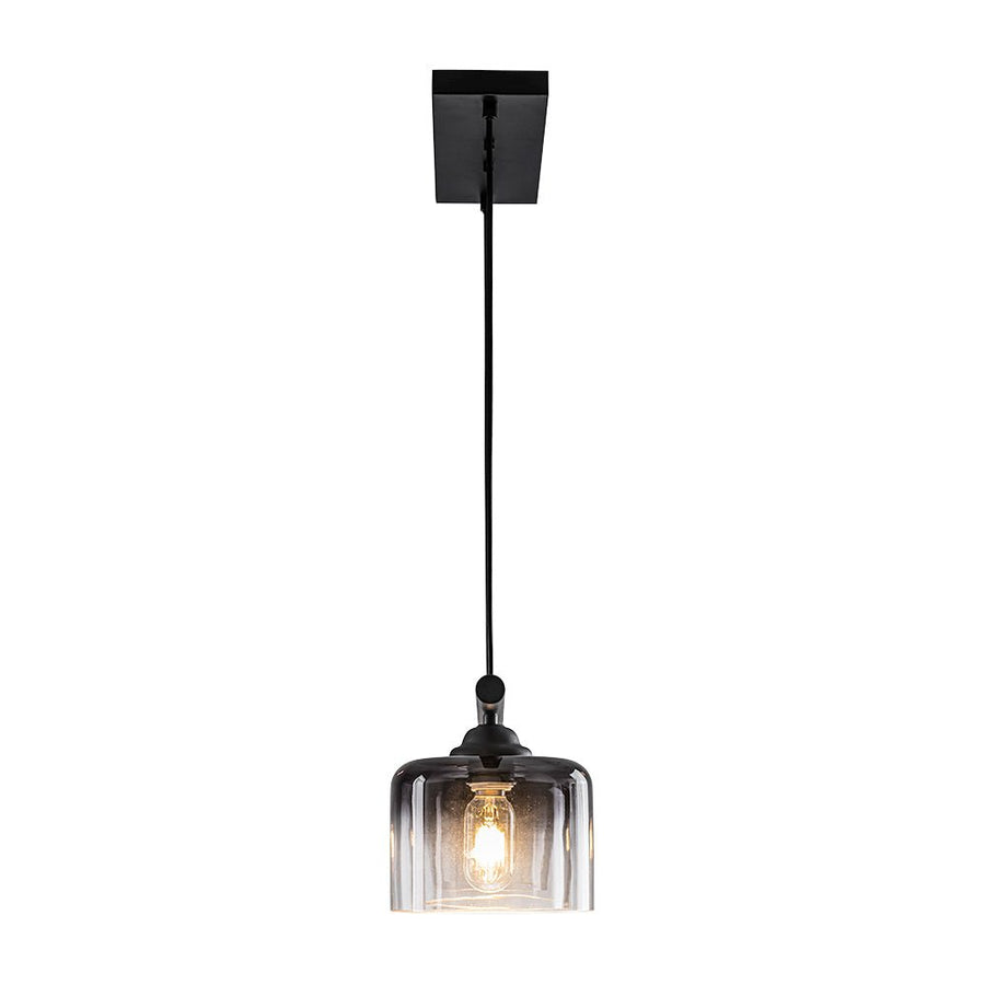 LightFixturesUSA - Contemporary 3 - Light Gradual Smoked Glass Island Chandelier - Chandelier - Black - 