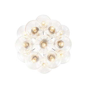 LightFixturesUSA - Contemporary Cluster Seeded Glass Globe Bubble Chandelier - Chandelier - Brushed Brass - 