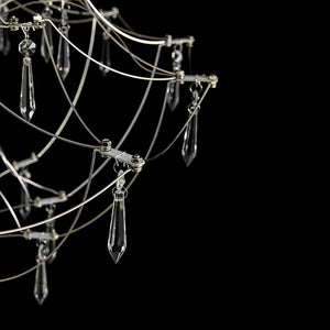 LightFixturesUSA - Contemporary Glam Starry Geometric LED Crystal Chandelier - Chandelier - Chrome - 