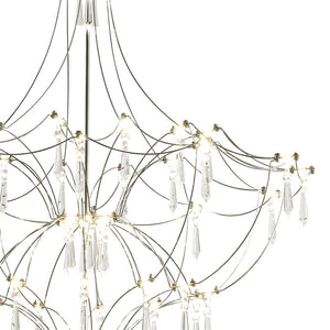 LightFixturesUSA - Contemporary Glam Starry Geometric LED Crystal Chandelier - Chandelier - Chrome - 