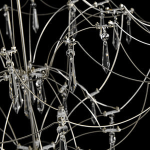LightFixturesUSA - Contemporary Glam Starry Geometric LED Crystal Chandelier - Chandelier - Chrome - 