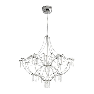 LightFixturesUSA - Contemporary Glam Starry Geometric LED Crystal Chandelier - Chandelier - Chrome - 