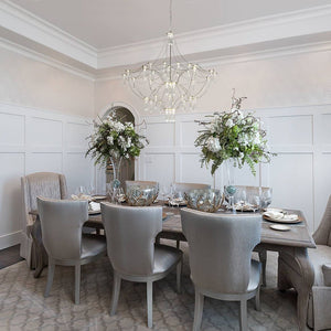 LightFixturesUSA - Contemporary Glam Starry Geometric LED Crystal Chandelier - Chandelier - Chrome - 