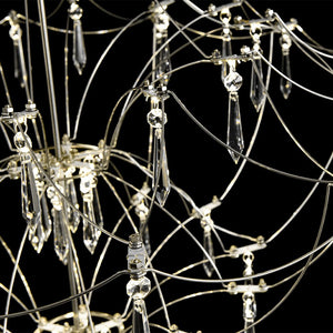 LightFixturesUSA - Contemporary Glam Starry Geometric LED Crystal Chandelier - Chandelier - Chrome - 