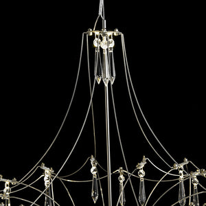 LightFixturesUSA - Contemporary Glam Starry Geometric LED Crystal Chandelier - Chandelier - Chrome - 