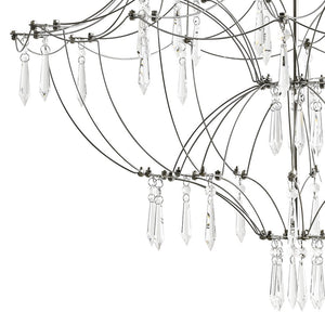 LightFixturesUSA - Contemporary Glam Starry Geometric LED Crystal Chandelier - Chandelier - Chrome - 