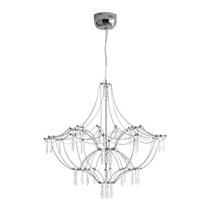 LightFixturesUSA - Contemporary Glam Starry Geometric LED Crystal Chandelier - Chandelier - Chrome - 