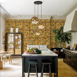 LightFixturesUSA - Contemporary Polished Gradual Glass Globe 3 - Light Pendant - Chandelier - Gold Glass - 