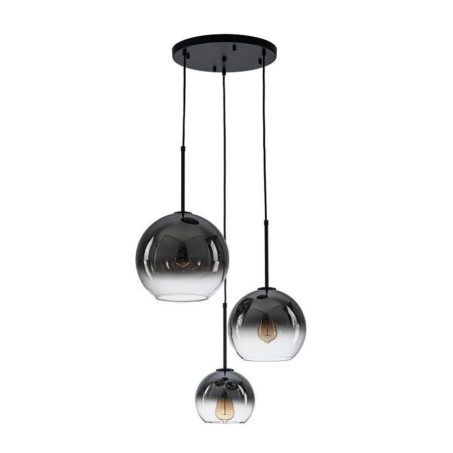 LightFixturesUSA - Contemporary Polished Gradual Glass Globe 3 - Light Pendant - Chandelier - Gold Glass - 