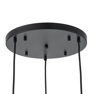 LightFixturesUSA - Contemporary Polished Gradual Glass Globe 3 - Light Pendant - Chandelier - Smoked Glass - 