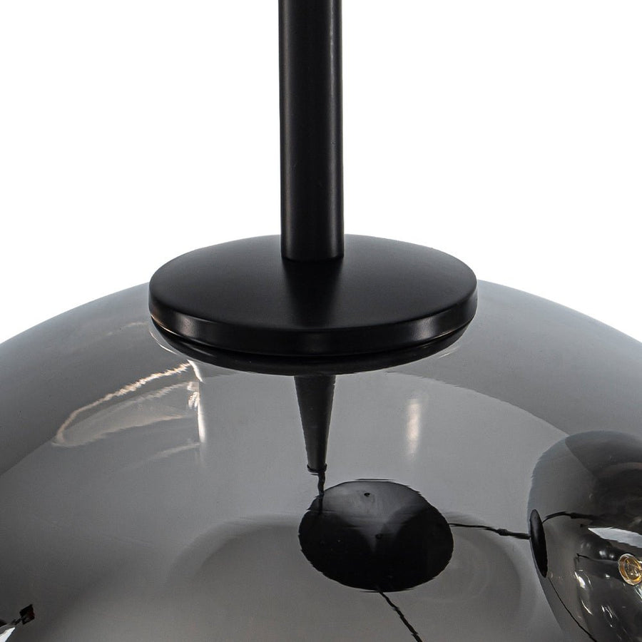 LightFixturesUSA - Contemporary Polished Gradual Glass Globe 3 - Light Pendant - Chandelier - Smoked Glass - 