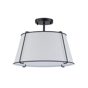 LightFixturesUSA - Contemporary Wide Linen Drum Brass Semi Flush Mount - Ceiling Light - 4 - Lt - Brass