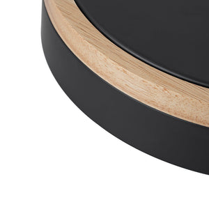 LightFixturesUSA - Contemporary Wood Round Dimmable LED Ceiling Light - Ceiling Light - Black/11.8in - 