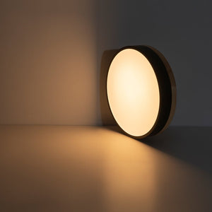 LightFixturesUSA - Contemporary Wood Round Dimmable LED Ceiling Light - Ceiling Light - Black/11.8in - 