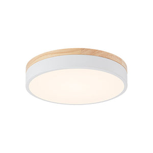 LightFixturesUSA - Contemporary Wood Round Dimmable LED Ceiling Light - Ceiling Light - White/11.8in - 