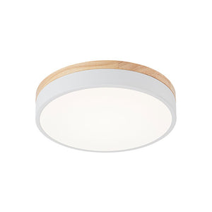 LightFixturesUSA - Contemporary Wood Round Dimmable LED Ceiling Light - Ceiling Light - White/11.8in - 