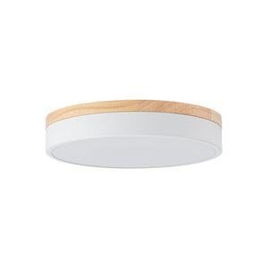 LightFixturesUSA - Contemporary Wood Round Dimmable LED Ceiling Light - Ceiling Light - White/11.8in - 