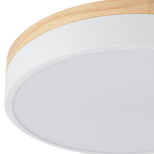 LightFixturesUSA - Contemporary Wood Round Dimmable LED Ceiling Light - Ceiling Light - White/15.7in - 