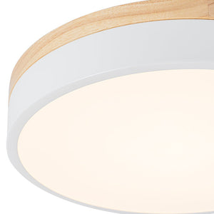 LightFixturesUSA - Contemporary Wood Round Dimmable LED Ceiling Light - Ceiling Light - White/15.7in - 