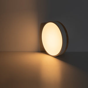LightFixturesUSA - Contemporary Wood Round Dimmable LED Ceiling Light - Ceiling Light - White/15.7in - 