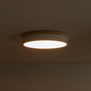 LightFixturesUSA - Contemporary Wood Round Dimmable LED Ceiling Light - Ceiling Light - White/15.7in - 