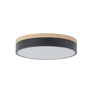 LightFixturesUSA - Contemporary Wood Round Dimmable LED Ceiling Light - Ceiling Light - White/15.7in - 