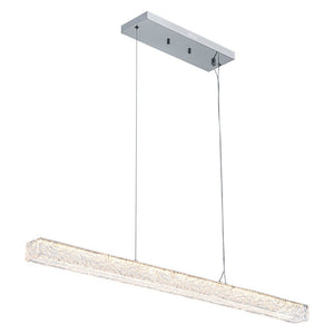 LightFixturesUSA - Crystal Resin Art Dimmable LED Linear Island Chandelier - Chandelier - Chrome - 