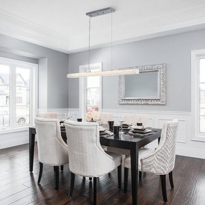 LightFixturesUSA - Crystal Resin Art Dimmable LED Linear Island Chandelier - Chandelier - Chrome - 