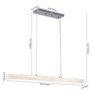LightFixturesUSA - Crystal Resin Art Dimmable LED Linear Island Chandelier - Chandelier - Chrome - 