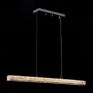 LightFixturesUSA - Crystal Resin Art Dimmable LED Linear Island Chandelier - Chandelier - Chrome - 
