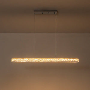 LightFixturesUSA - Crystal Resin Art Dimmable LED Linear Island Chandelier - Chandelier - Chrome - 