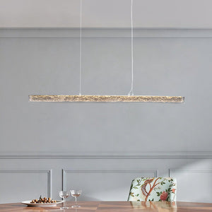 LightFixturesUSA - Crystal Resin Art Dimmable LED Linear Island Chandelier - Chandelier - Chrome - 