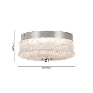 LightFixturesUSA - Decorative Clear Glazed Glass Round LED Ceiling Light - Ceiling Light - Chrome - 