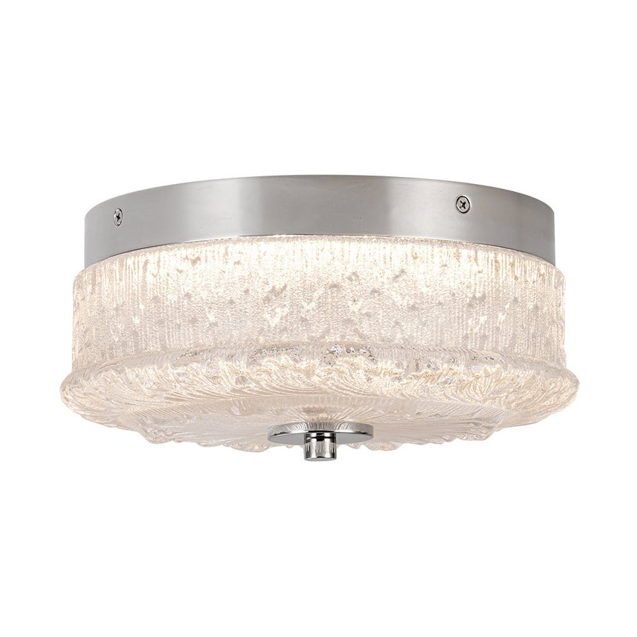 LightFixturesUSA - Decorative Clear Glazed Glass Round LED Ceiling Light - Ceiling Light - Chrome - 