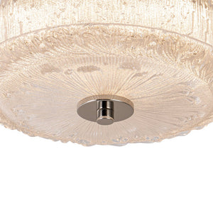 LightFixturesUSA - Decorative Clear Glazed Glass Round LED Ceiling Light - Ceiling Light - Chrome - 