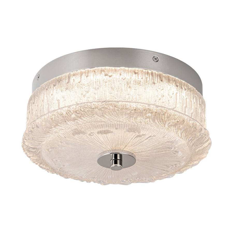 LightFixturesUSA - Decorative Clear Glazed Glass Round LED Ceiling Light - Ceiling Light - Chrome - 