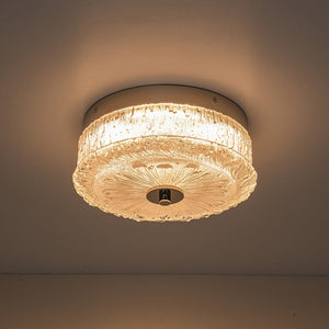 LightFixturesUSA - Decorative Clear Glazed Glass Round LED Ceiling Light - Ceiling Light - Chrome - 