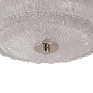 LightFixturesUSA - Decorative Clear Glazed Glass Round LED Ceiling Light - Ceiling Light - Chrome - 