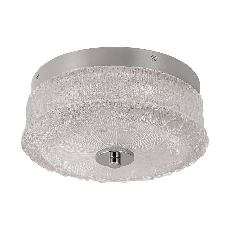 LightFixturesUSA - Decorative Clear Glazed Glass Round LED Ceiling Light - Ceiling Light - Chrome - 